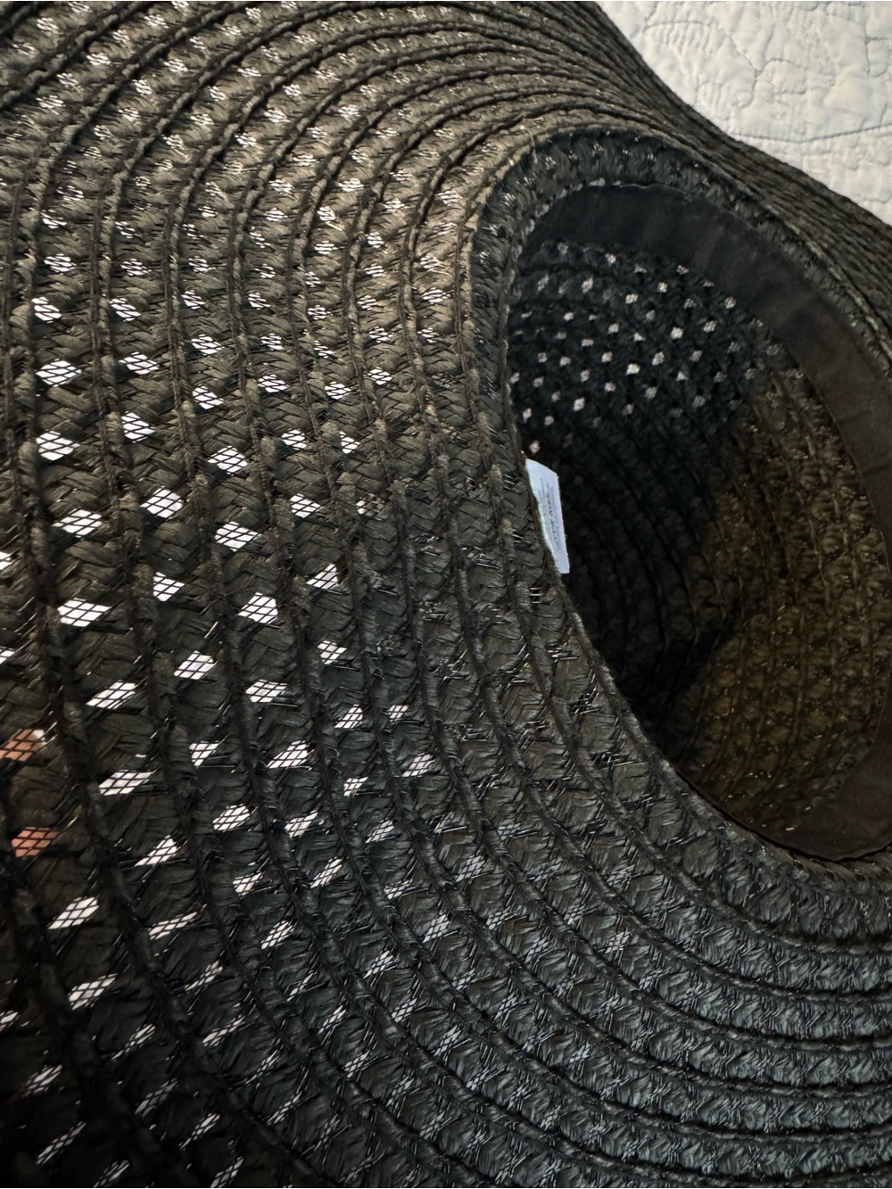 Woven Wide-Brim Sun Hat - Black - Picture 6 of 6